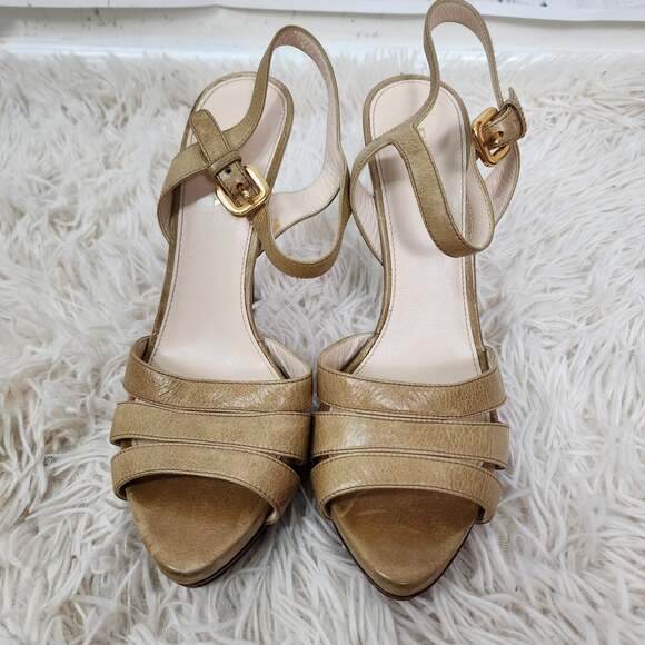 Prada 5" Heels sandals Sz 39 nude shoes ACLC - Picture 1 of 5